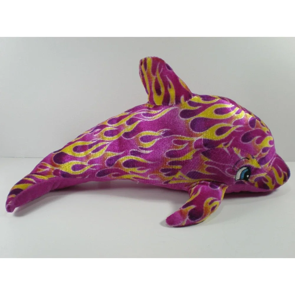 Plush Dolphin Stuffed Animal Toy Flame Pattern Pink‎ Yellow